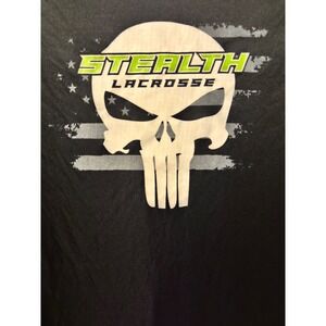 Stealth Lacrosse Skull Flag Long Sleeve Shirt UPF 50+ Sun Protection Size 2XL